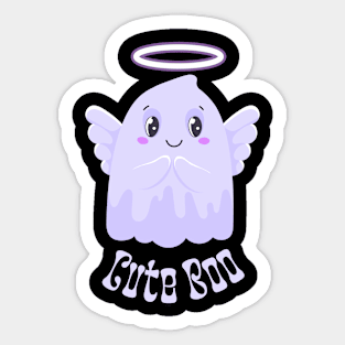 Cute Boo Angel - Heavenly Adorable Ghost Illustration Sticker
